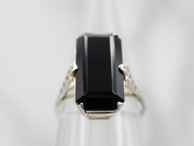 Antique Art Deco Black Onyx Ring