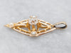 Old Mine Cut Diamond Buttercup Seed Pearl Lavalier Pendant