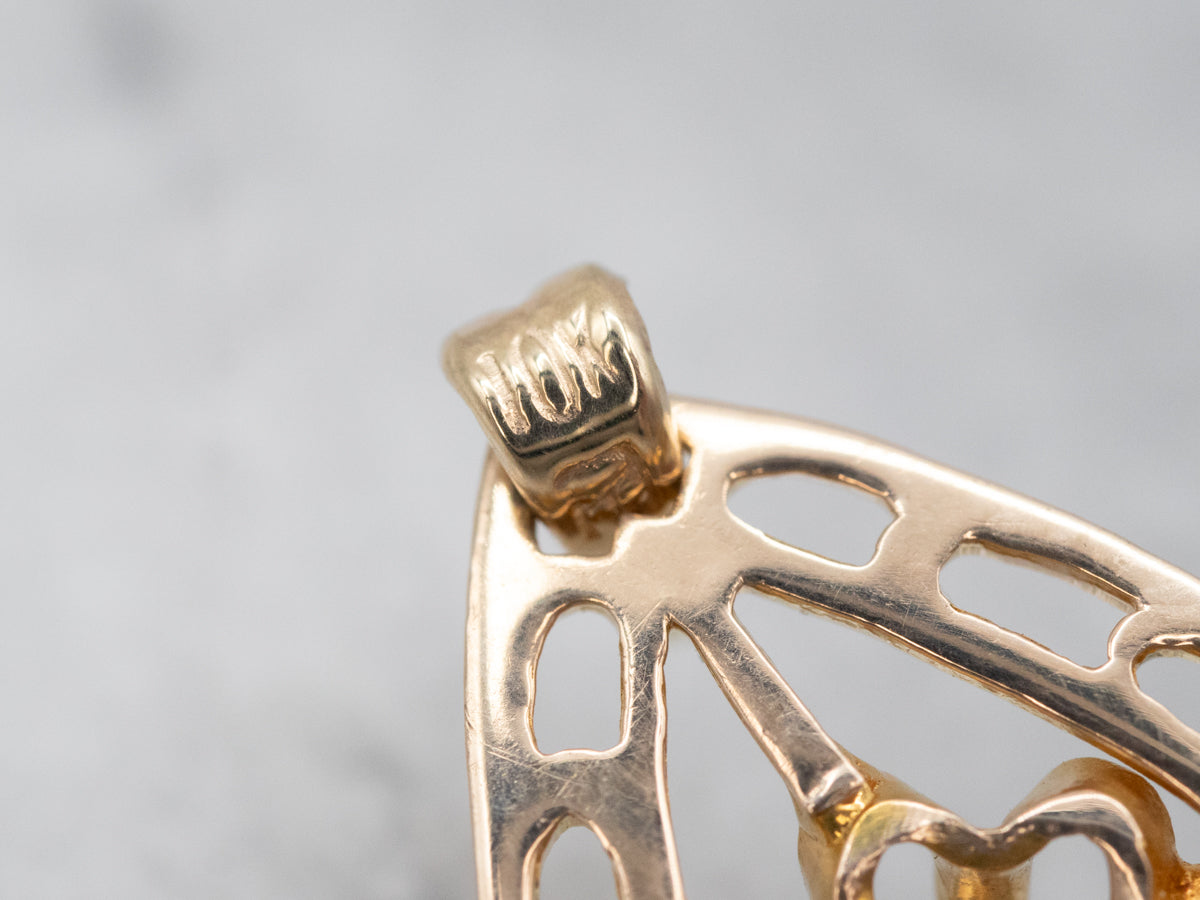 Old Mine Cut Diamond Buttercup Seed Pearl Lavalier Pendant