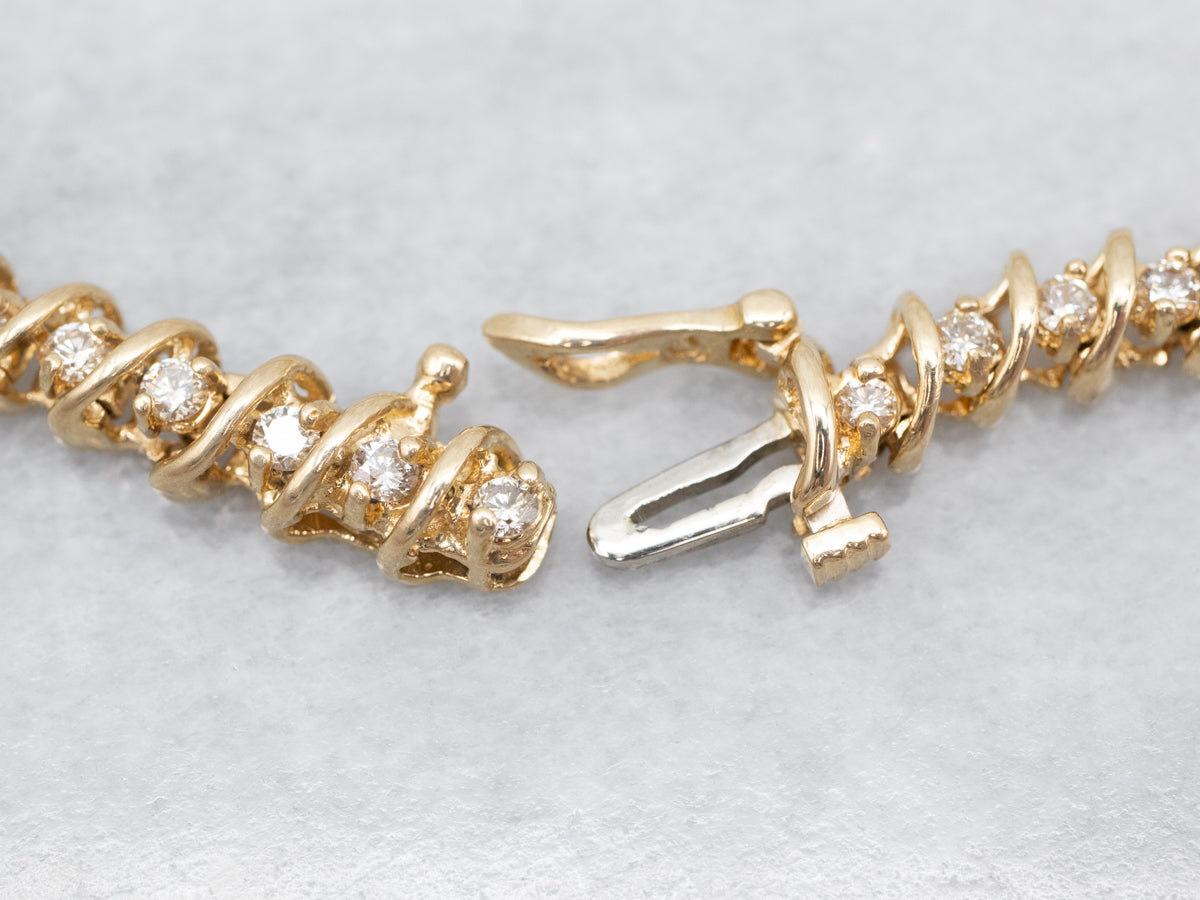 Classic Yellow Gold Diamond Tennis Bracelet