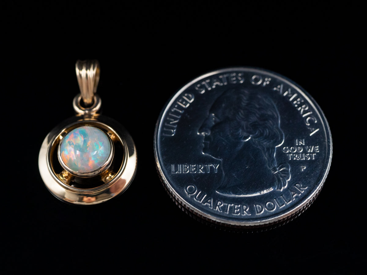 Yellow Gold Bezel Opal Pendant