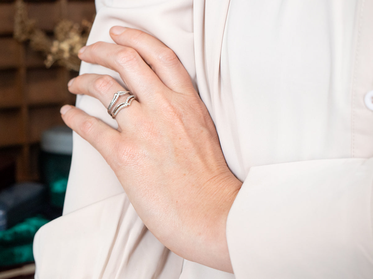 White Gold Diamond Solitaire Enhancer Band