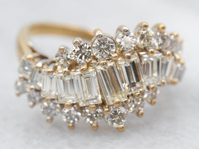 Vintage 18K-Gold Diamond Cocktail Ring