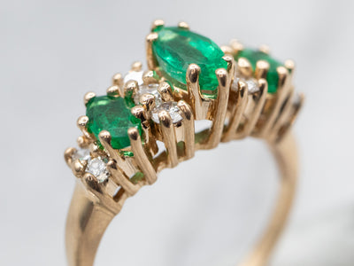 Emerald and Diamond Statement Ring
