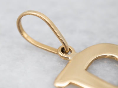 Yellow Gold "R" Initial Pendant