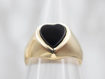 Vintage Black Heart Onyx Ring