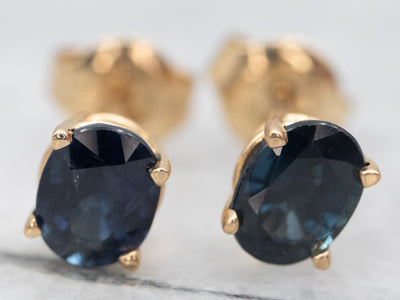 Classic Gold Sapphire Stud Earrings