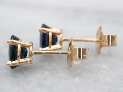 Classic Gold Sapphire Stud Earrings