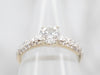 Classic White Gold Diamond Engagement Ring with Diamond Shoulders