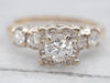 Beautiful Two Tone Diamond Engagement Ring with Diamond Accents