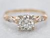 Dazzling Two Tone Diamond Engagement Ring with Diamond Accents