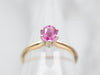 Bold Yellow Gold Pink Sapphire Solitaire Ring