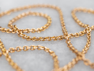 Yellow Gold Cable Chain with Spring Ring Clasp