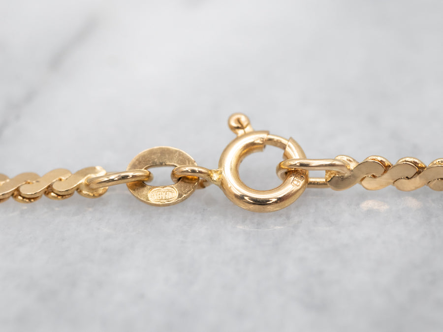 Yellow Gold Serpentine Chain with Spring Ring Clasp