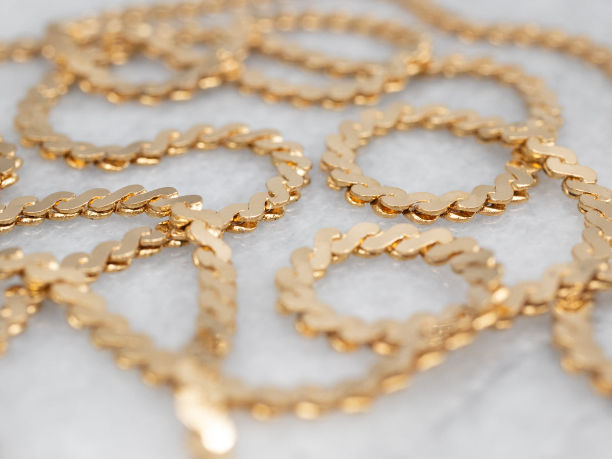 Yellow Gold Serpentine Chain with Spring Ring Clasp