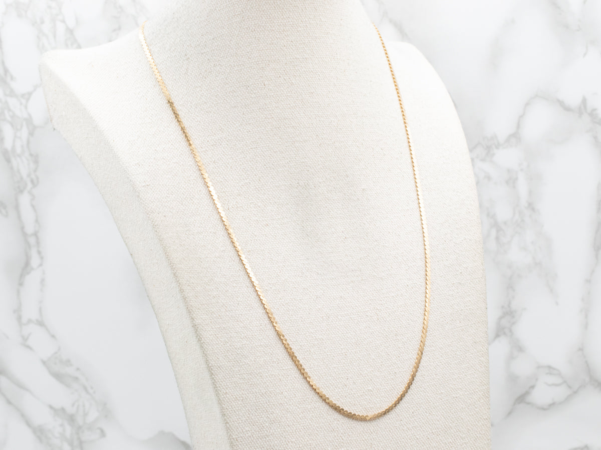 Yellow Gold Serpentine Chain with Spring Ring Clasp