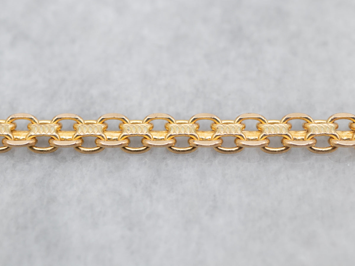 Yellow Gold Double Link Chain with Lobster Clasp