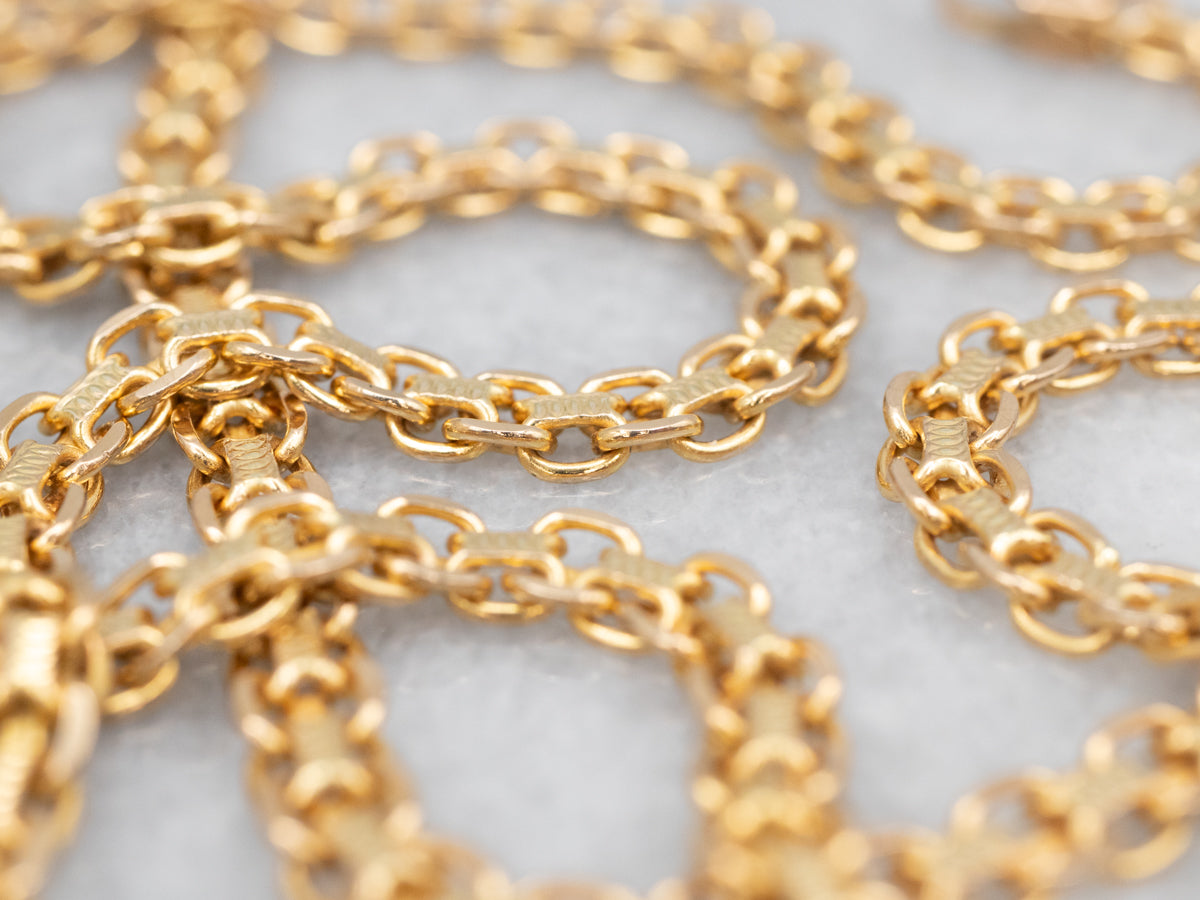 Yellow Gold Double Link Chain with Lobster Clasp