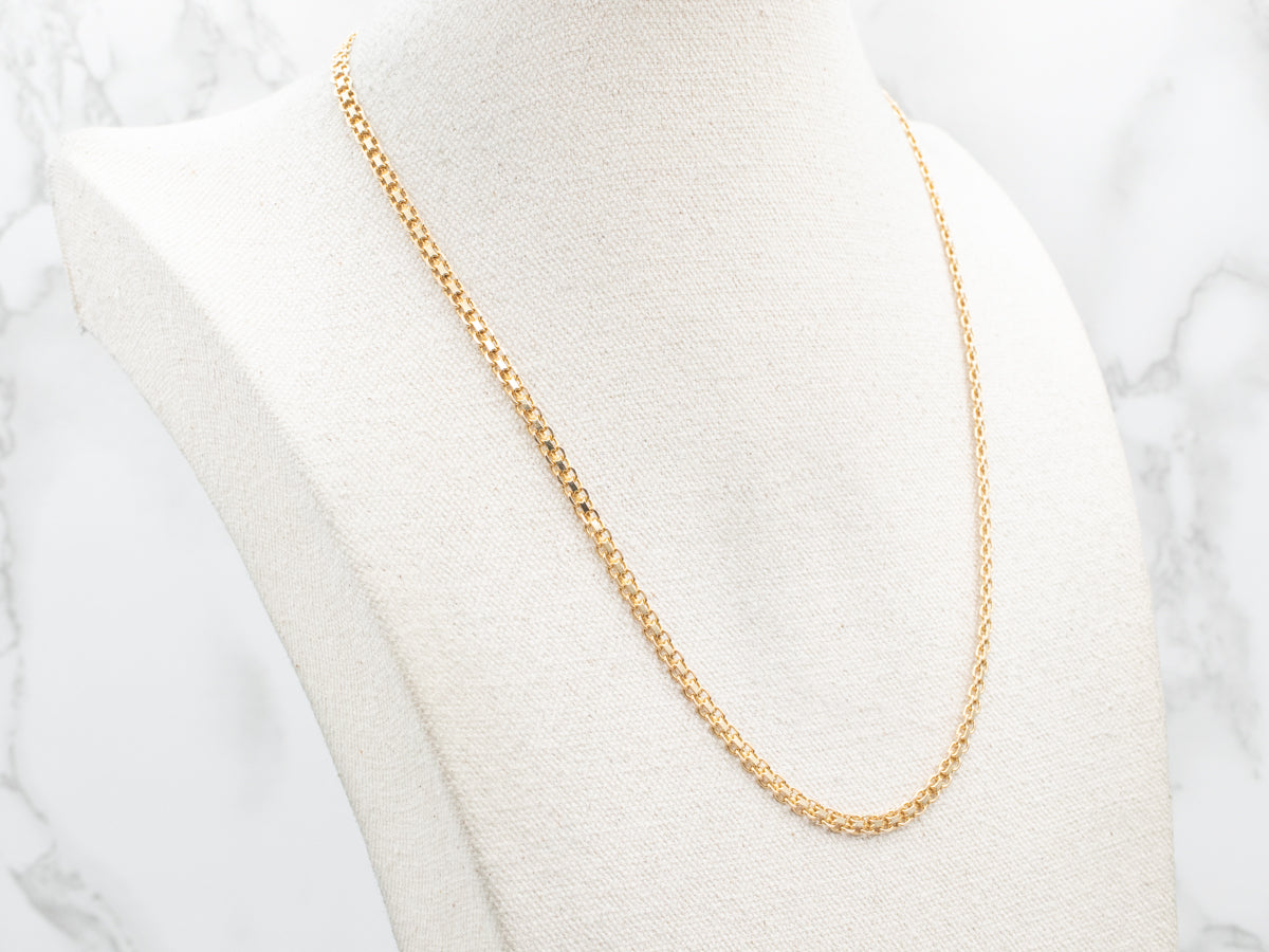 Yellow Gold Double Link Chain with Lobster Clasp