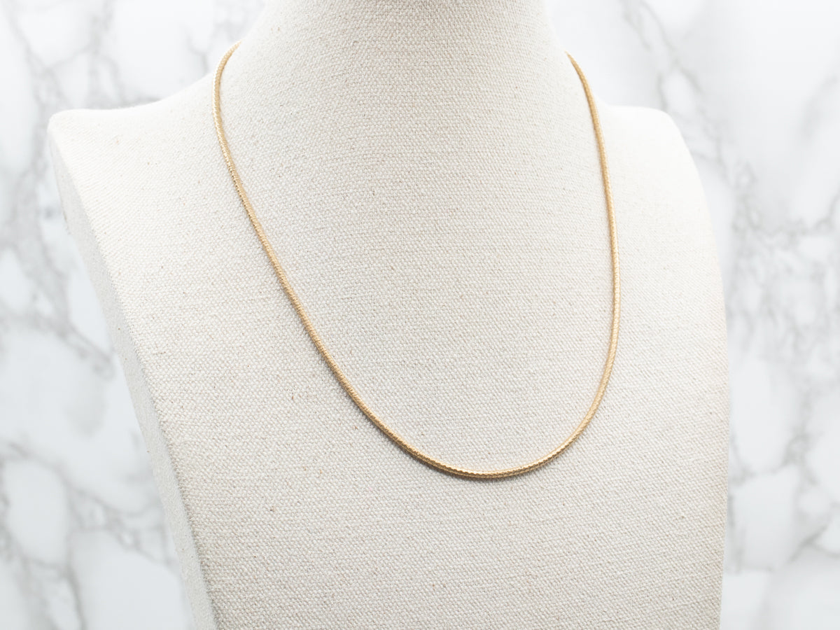 Sleek Italian Gold Cord Chain Necklace