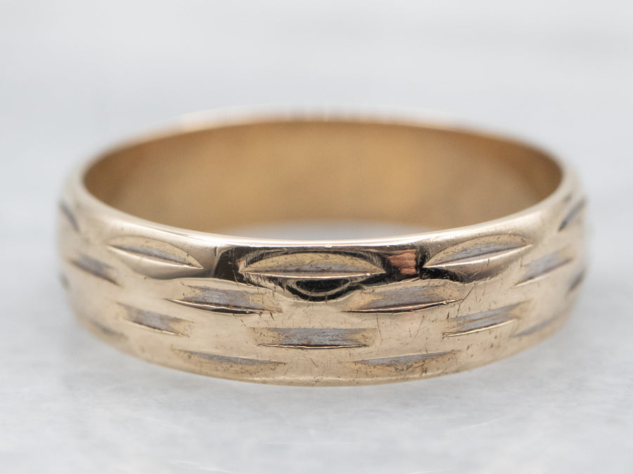 Simple Gold Patterned Unisex Band