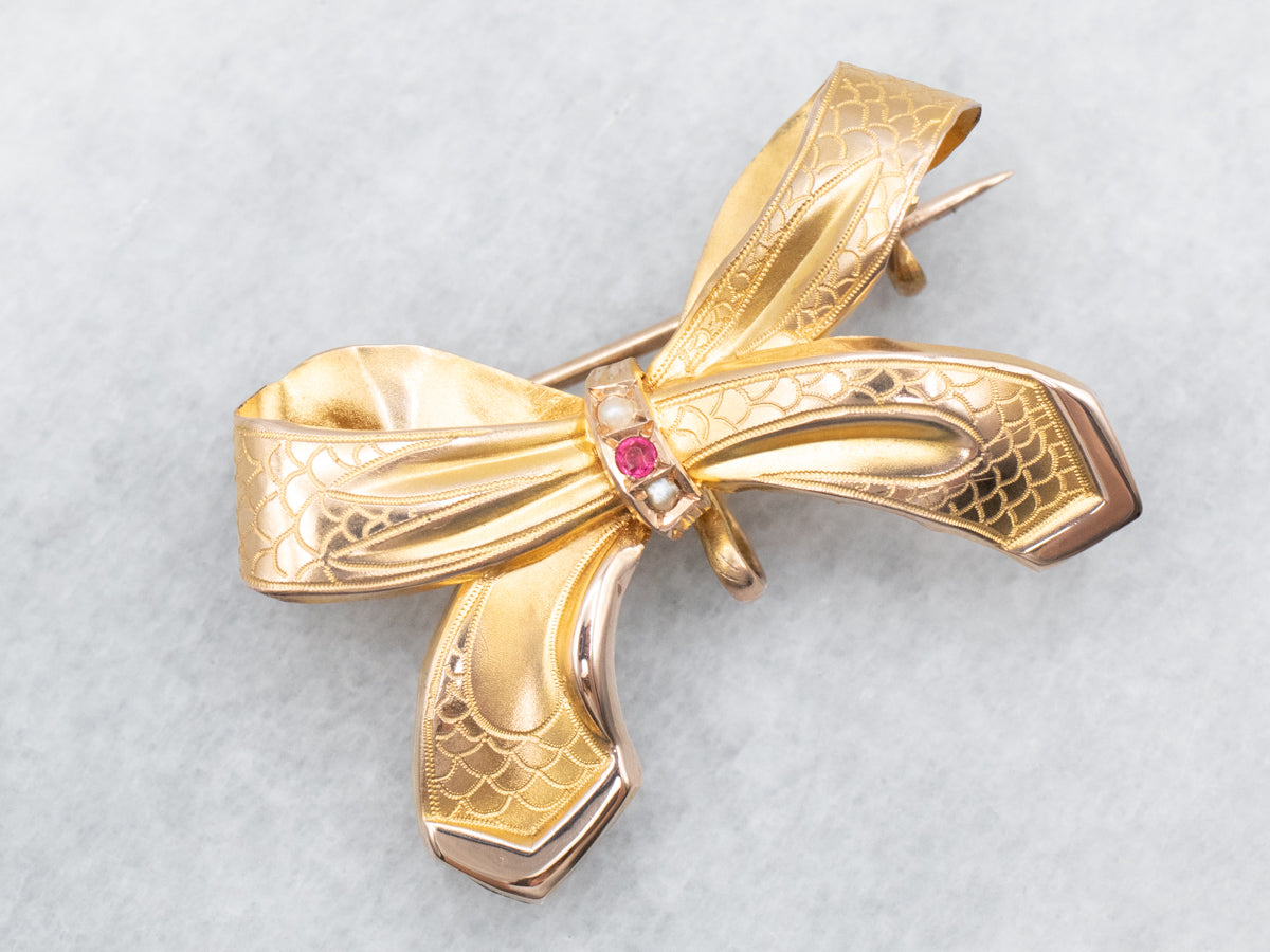 Pearl Bow Brooch | Classy Bow Brooch | Treasures of Pearl