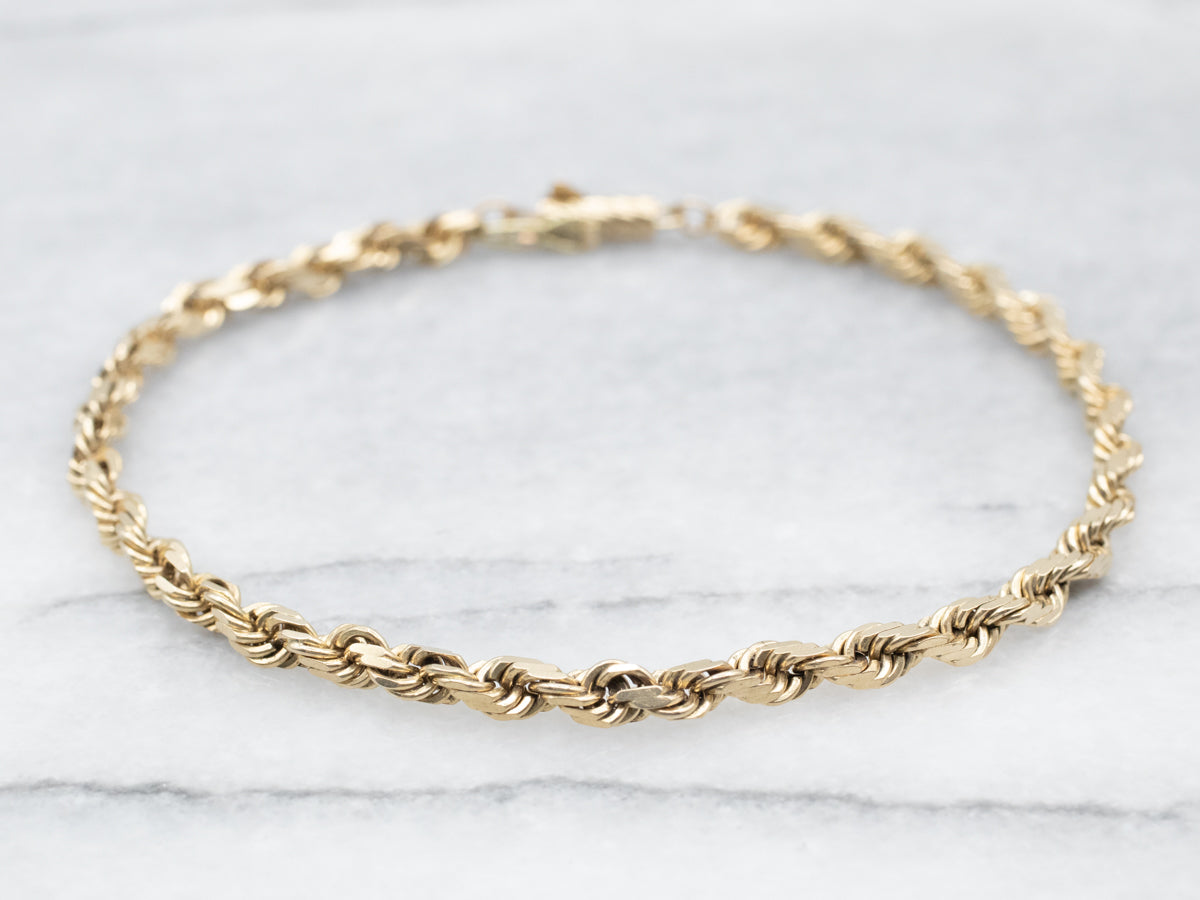 Rope Twist Chain Bracelet with Barrel Clasp
