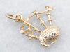 Vintage Gold Bagpipes Charm