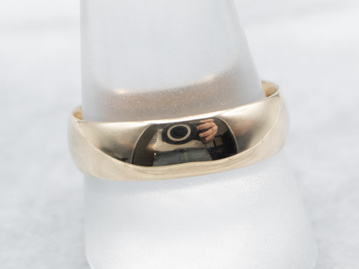 Unisex Plain Gold Wedding Band