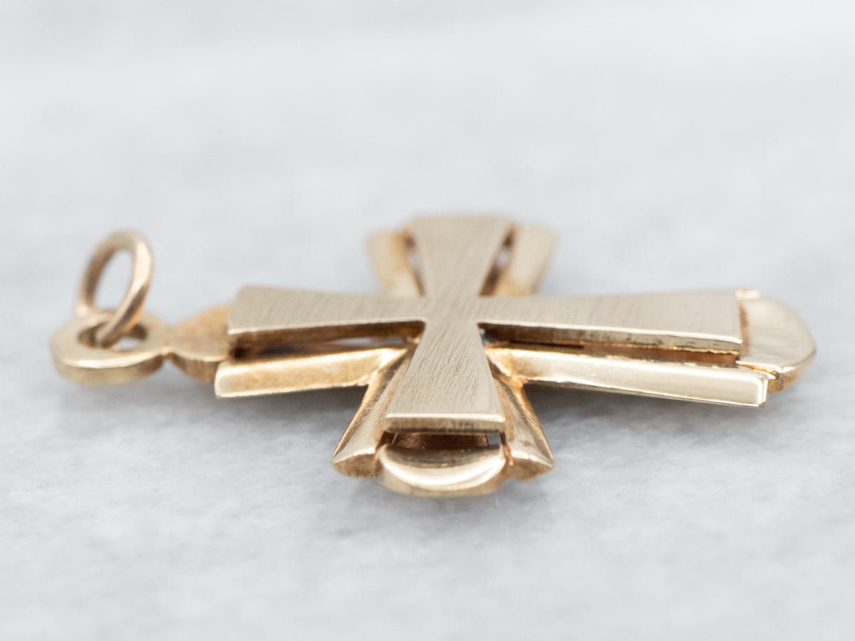 Vintage Unisex Yellow Gold Cross