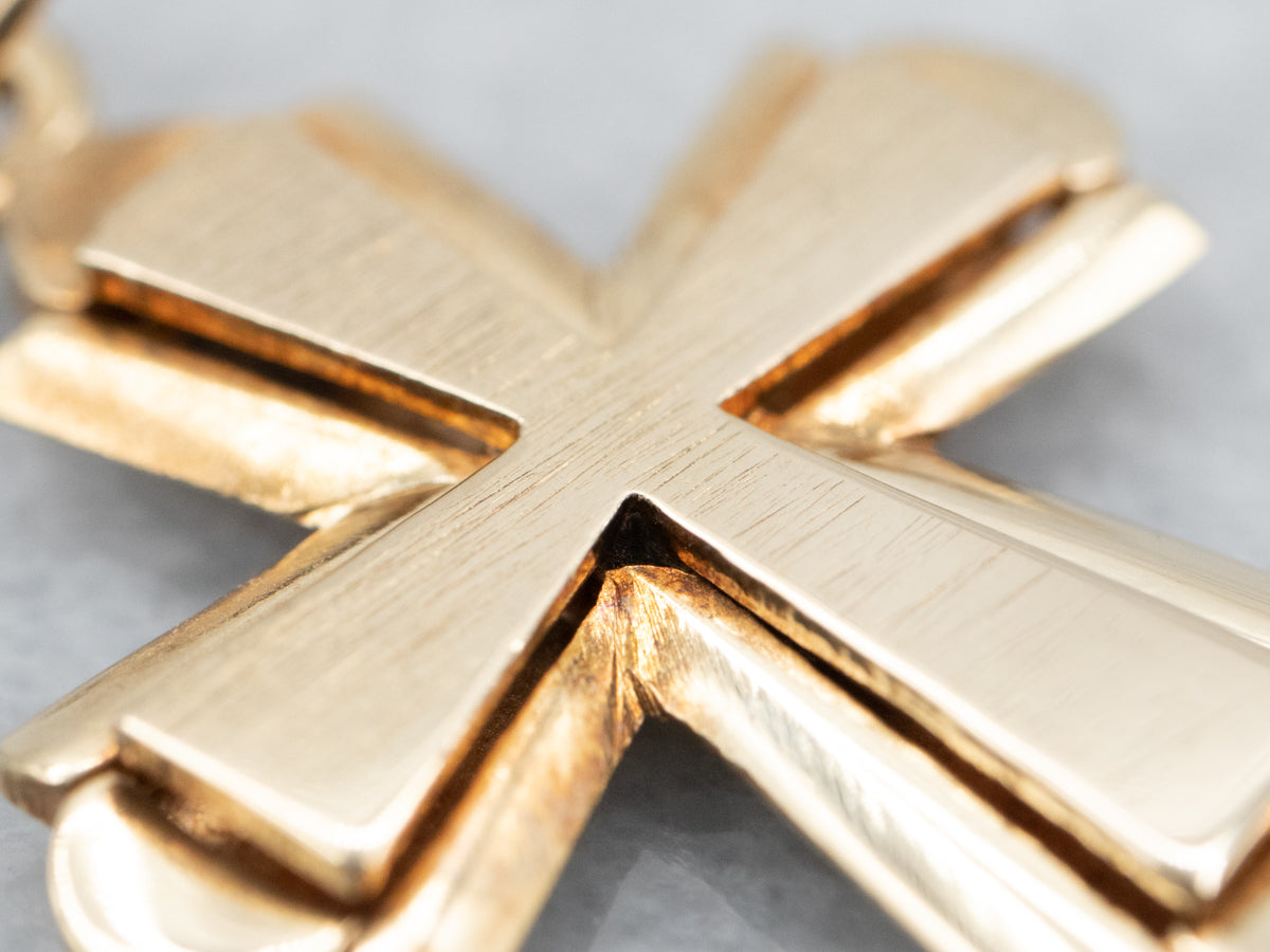 Vintage Unisex Yellow Gold Cross