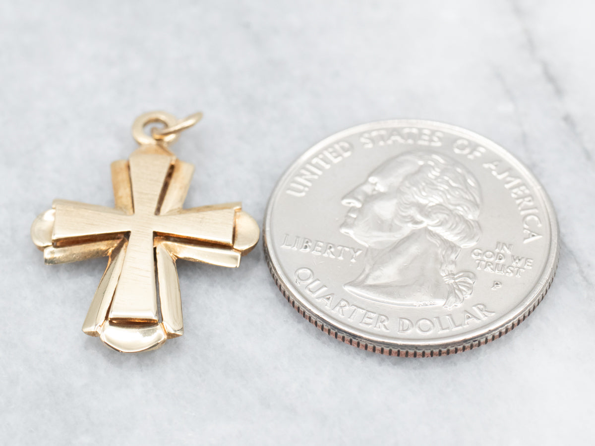 Vintage Unisex Yellow Gold Cross