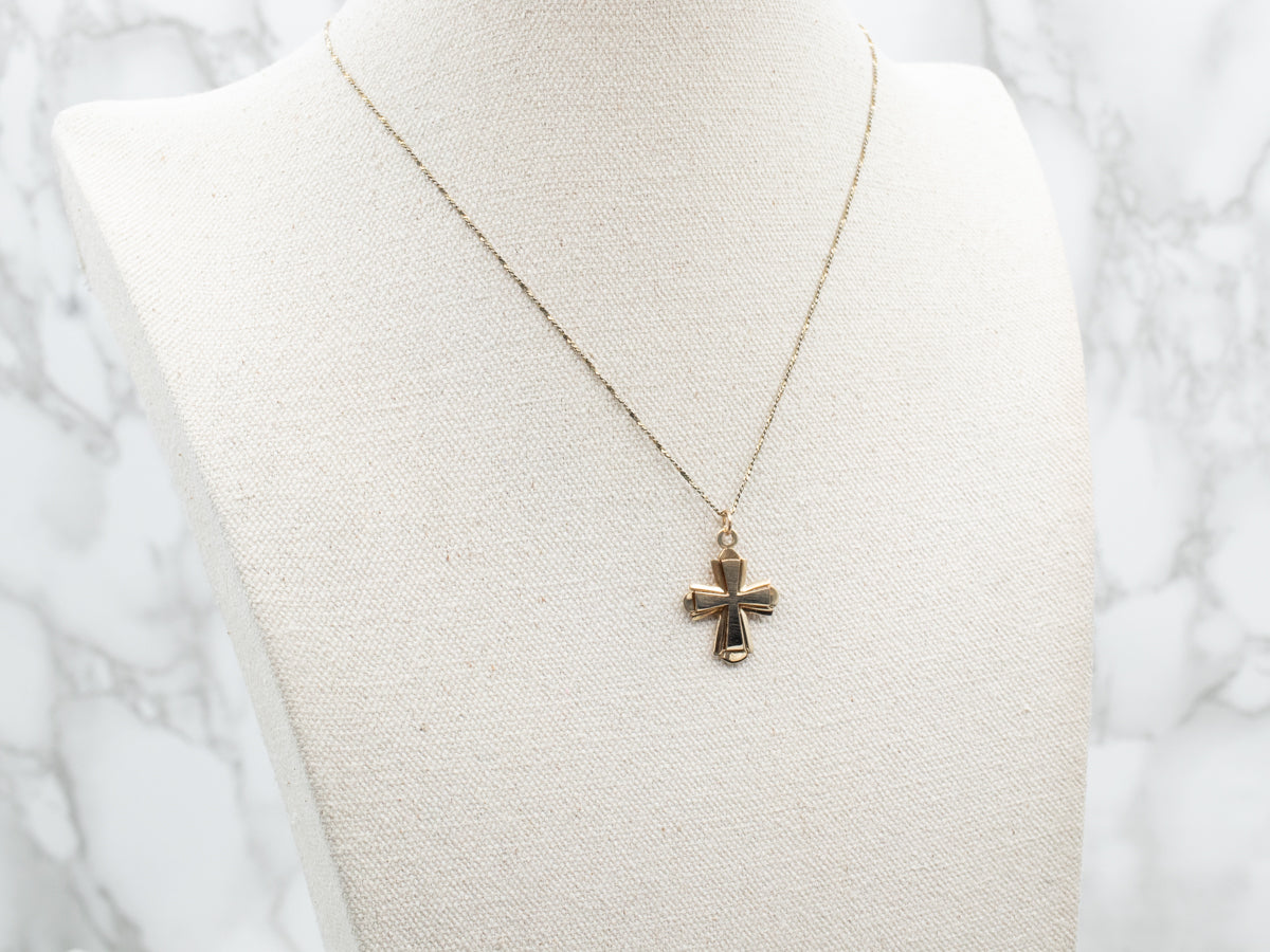 Vintage Unisex Yellow Gold Cross