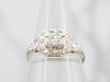Radiating White Gold Diamond Engagement Ring with Diamond Accents