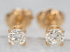 Yellow Gold Diamond Solitaire Stud Earrings