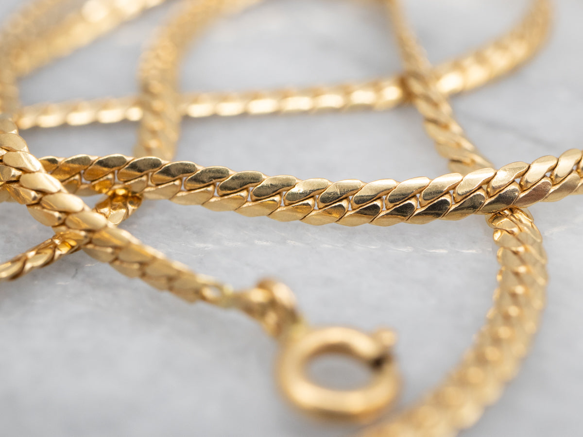 18-Karat Yellow Gold Herringbone Chain