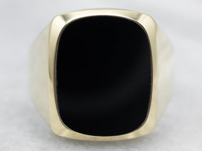 Men's Gold Black Onyx Ring