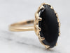 Vintage Yellow Gold Marquise Cut Black Onyx Ring