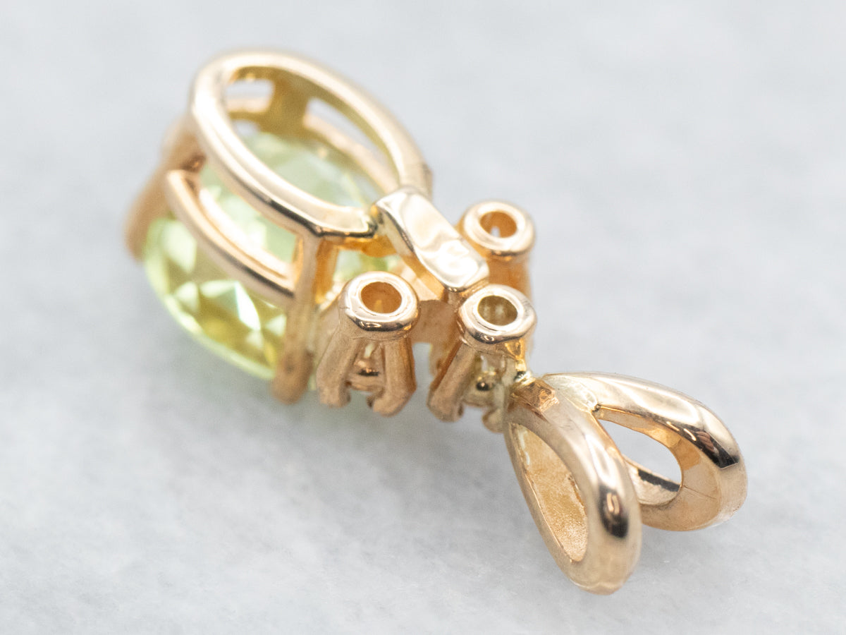 Chrysoberyl and Diamond Gemstone Pendant