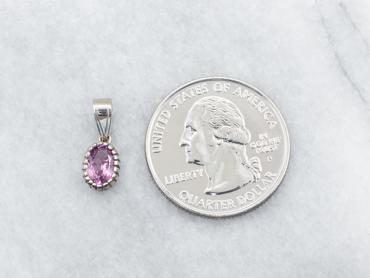 Sweet Pink Sapphire Solitaire Pendant