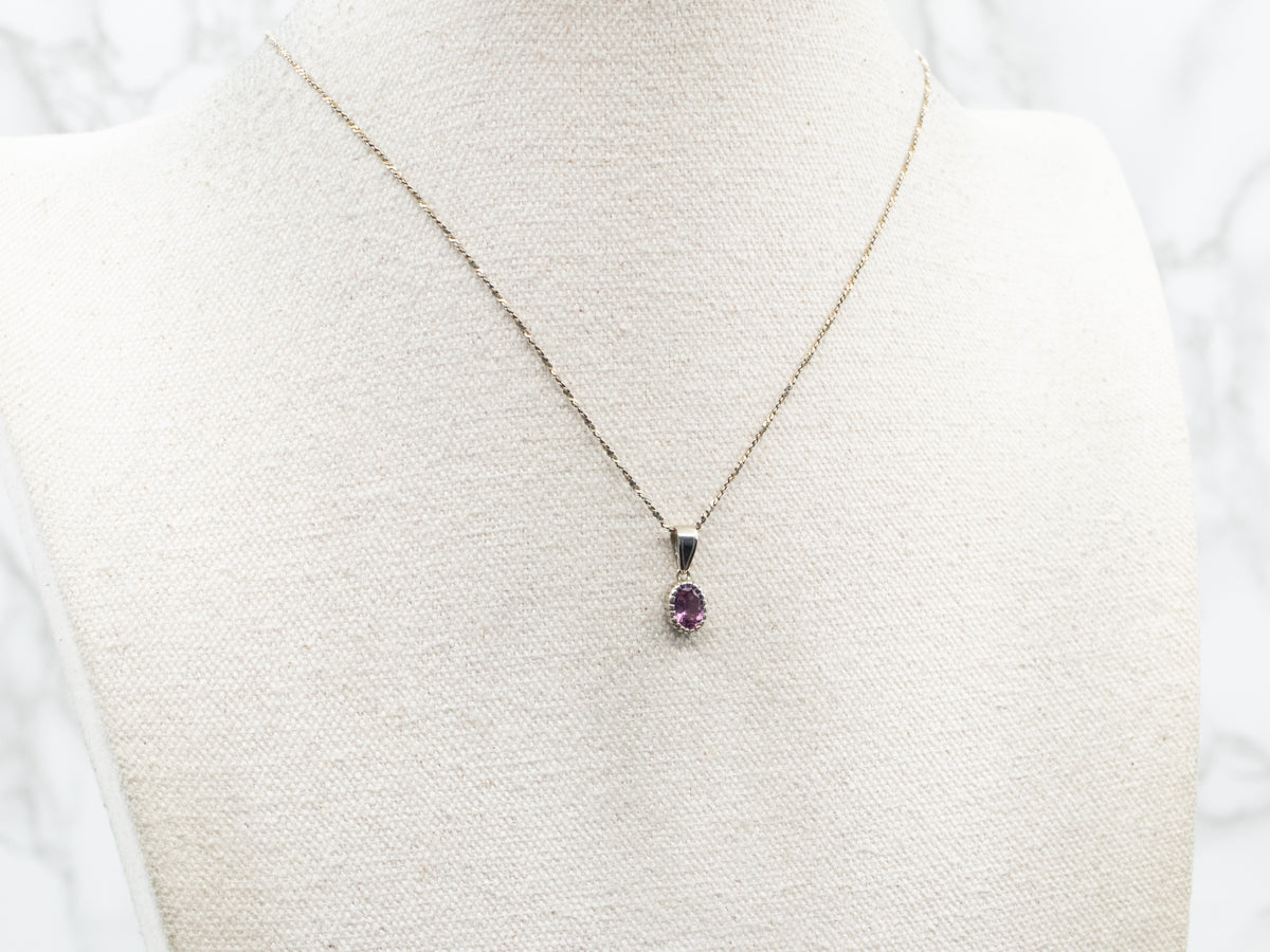 Sweet Pink Sapphire Solitaire Pendant