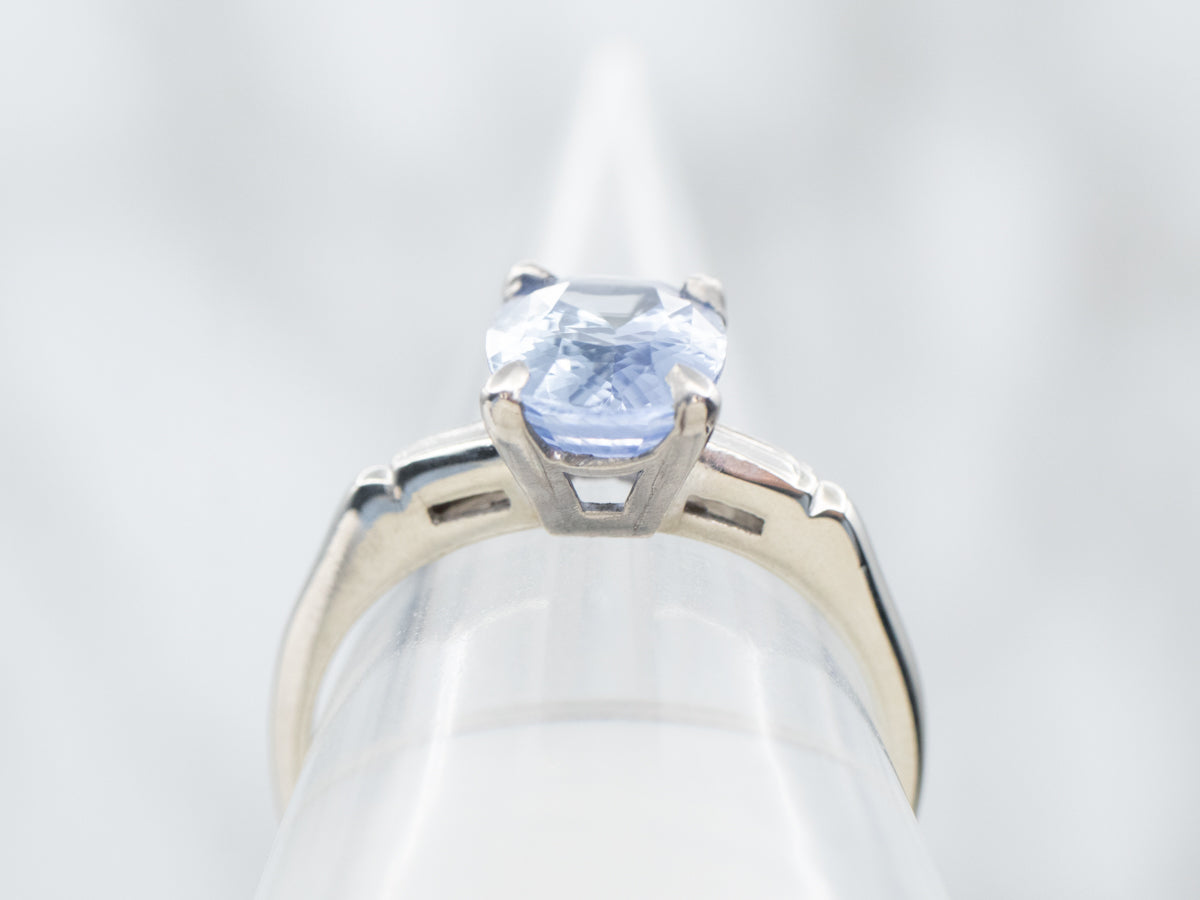 Retro Sapphire Solitaire Engagement Ring