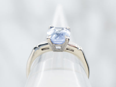 Retro Sapphire Solitaire Engagement Ring