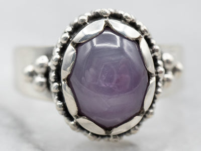 Sterling Silver Purple Star Sapphire Solitaire Ring