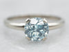 Magnificent White Gold Blue Zircon Solitaire Ring