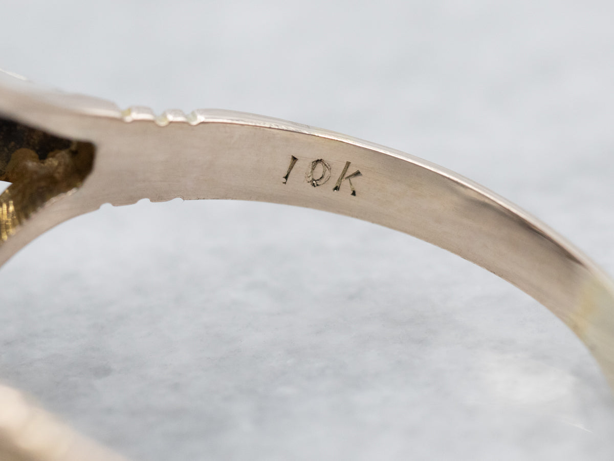 Beautiful Two Tone Pearl Flower Ring