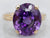 Large Solitaire Yellow Gold Amethyst Ring