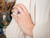 Large Solitaire Yellow Gold Amethyst Ring