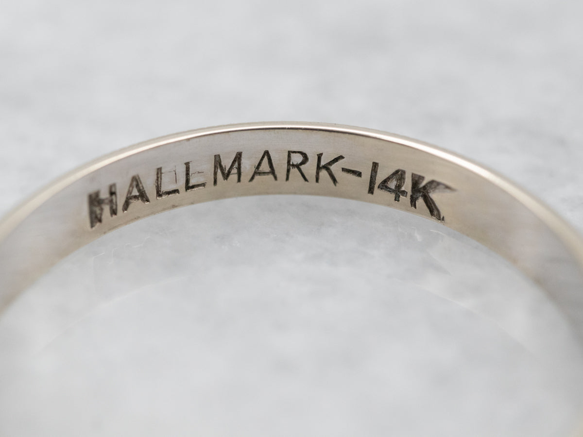 Sophisticated White Gold Wedding Band with Milgrain Edge