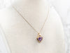 Exquisite Yellow Gold Heart Shaped Amethyst Pendant